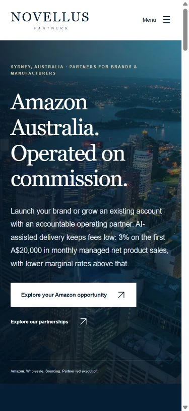 Novellus Partners actual mobile website